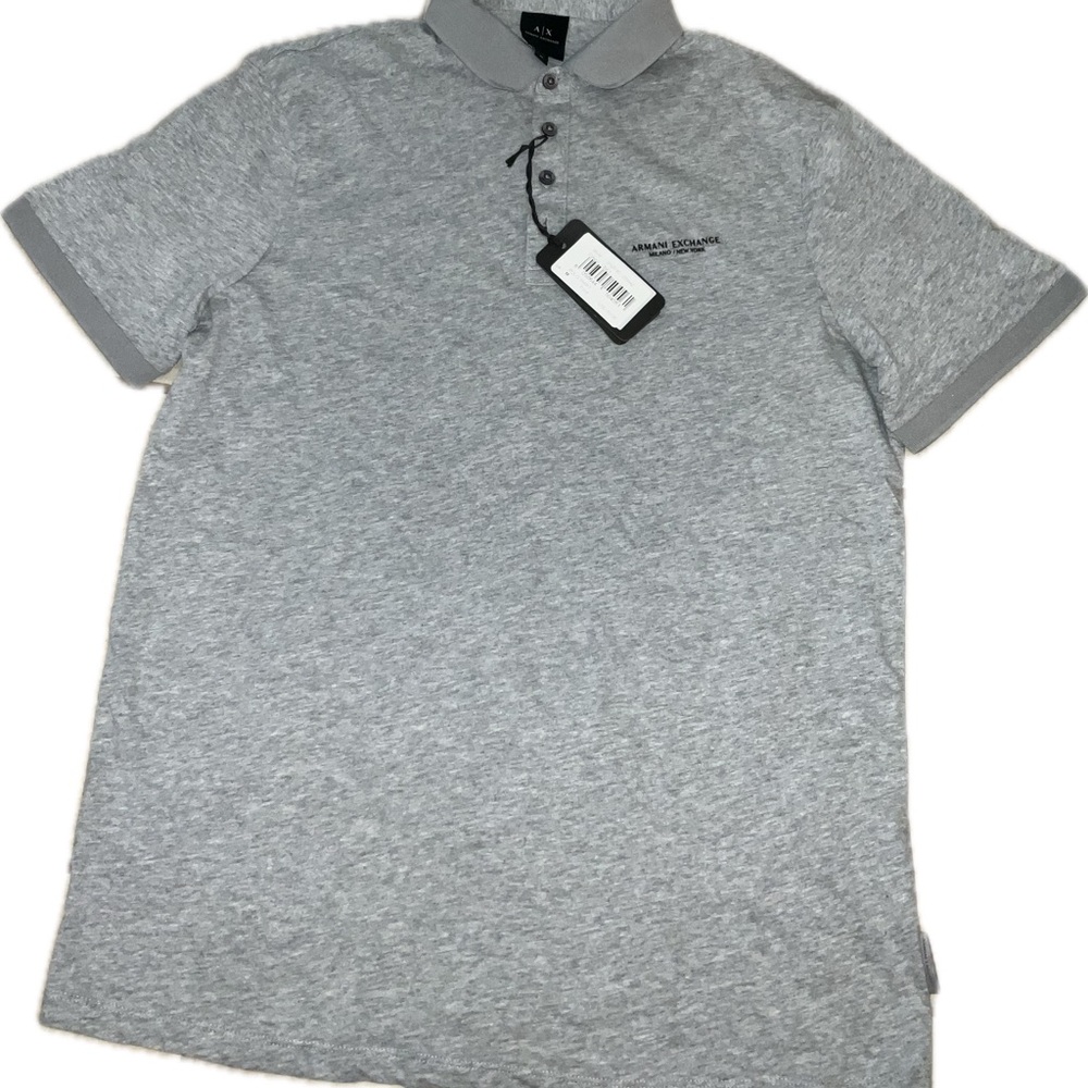 Emporio Armani Men's Milano/Ny Logo Jersey Polo Grey Size Medium